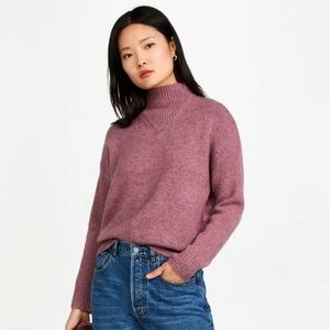 Madewell Dillon Mockbeck Pullover Sweater - Heather Loganberry XXS